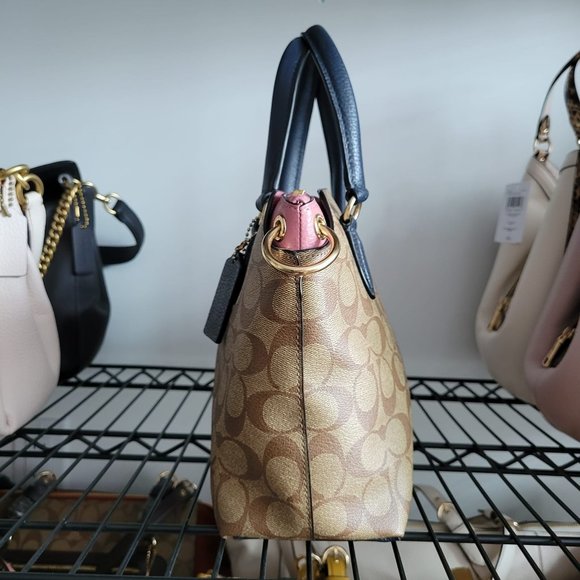 *$249 *NEW* COACH Im/Khaki/Midnight Multi SATCHEL - Picture 4 of 14